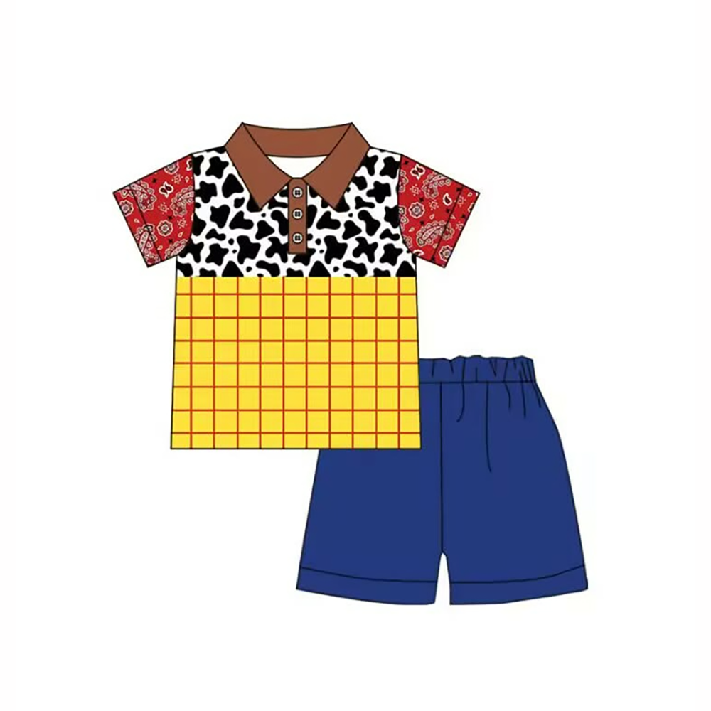Summer Clothing Boutiques - ブティックカウアウトフィット夏のかわいいおもちゃベビーガールズボーイズ服ショートパンツセットマッチングベビーロンパース子供服スタイル