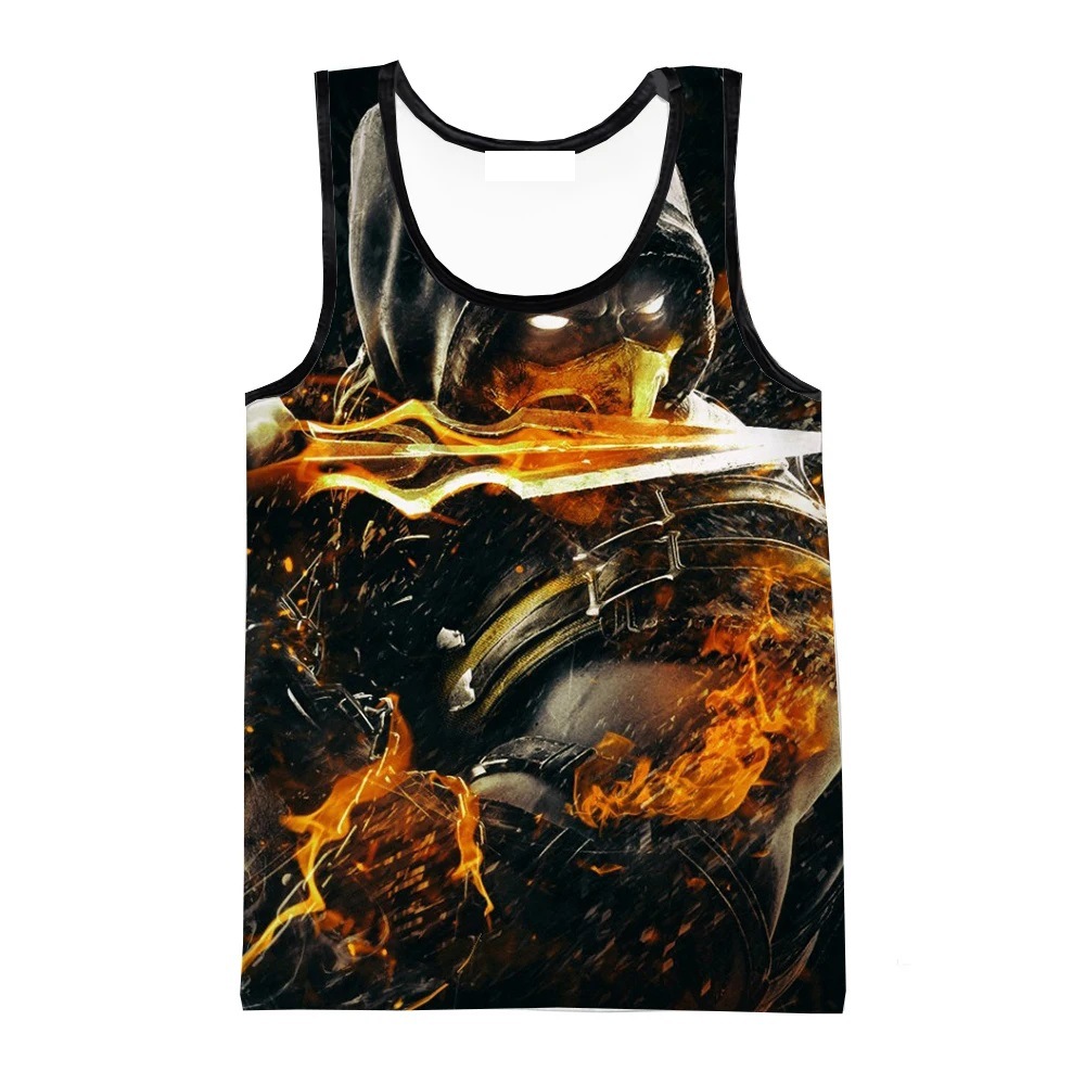 Summer Games Clothing - モータルコンバットゲーム 3D プリントタンクトップメンズカジュアルファッション特大フィットネスジムベストストリートウェアノースリーブトップ男の服