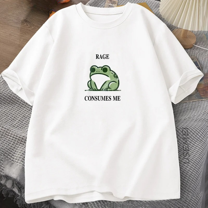 Summer Clothing Vintage - 怒りが私を焼き尽くす カエル ヴィンテージ Tシャツ メンズ レディース