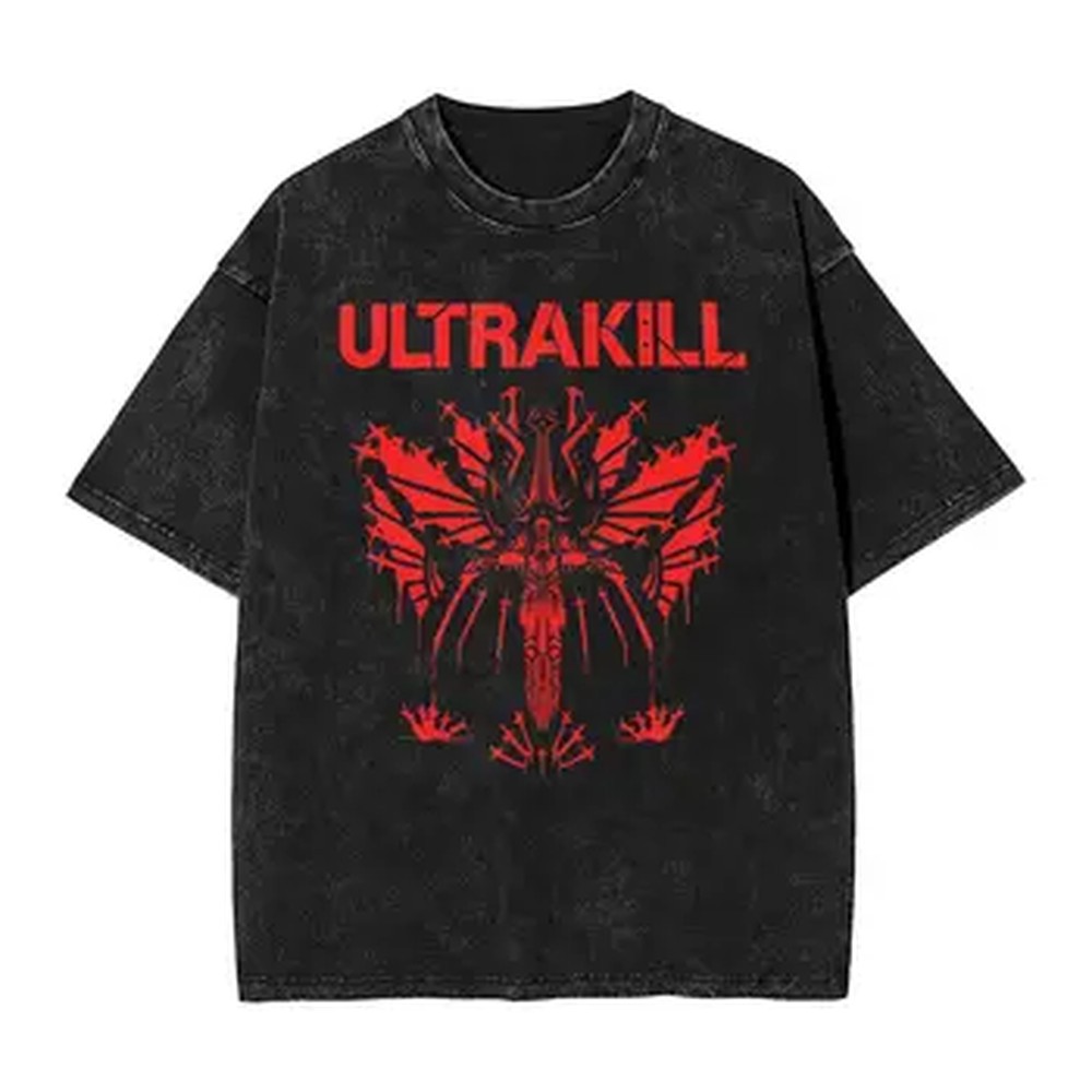 Summer Games Clothing - 素晴らしいウルトラキルシューティングゲーム Tシャツ紳士服ピュアコットンウォッシュ Tシャツオーバーサイズ夏半袖 Tシャツトップス