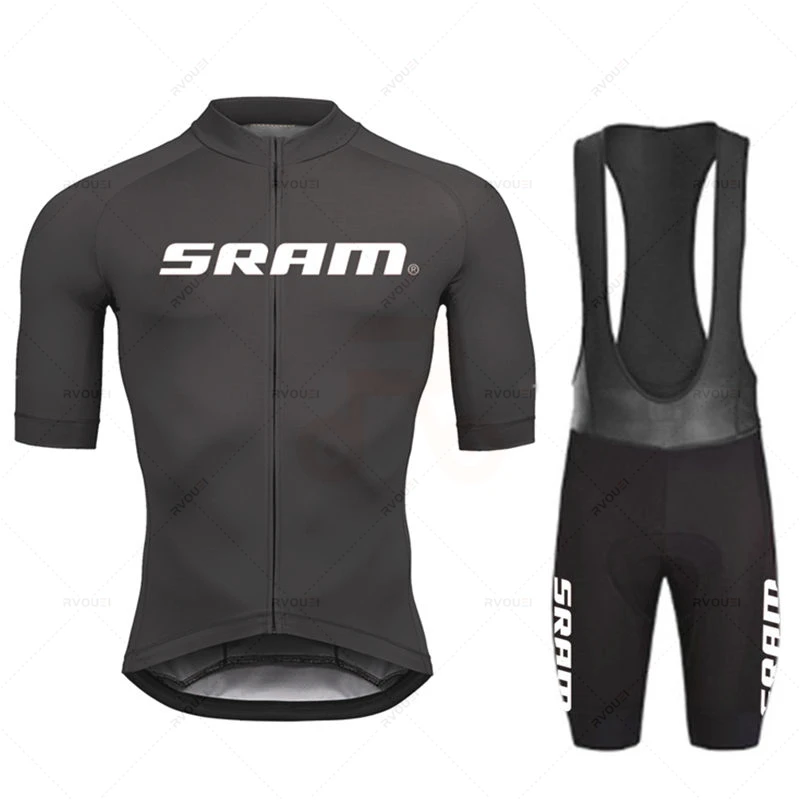 Summer Clothing Sale Men - 2024 Sram プロサイクリングジャージセット男性ビブショーツ自転車半袖 Bicicleta 服バイクマイヨ Ciclismo