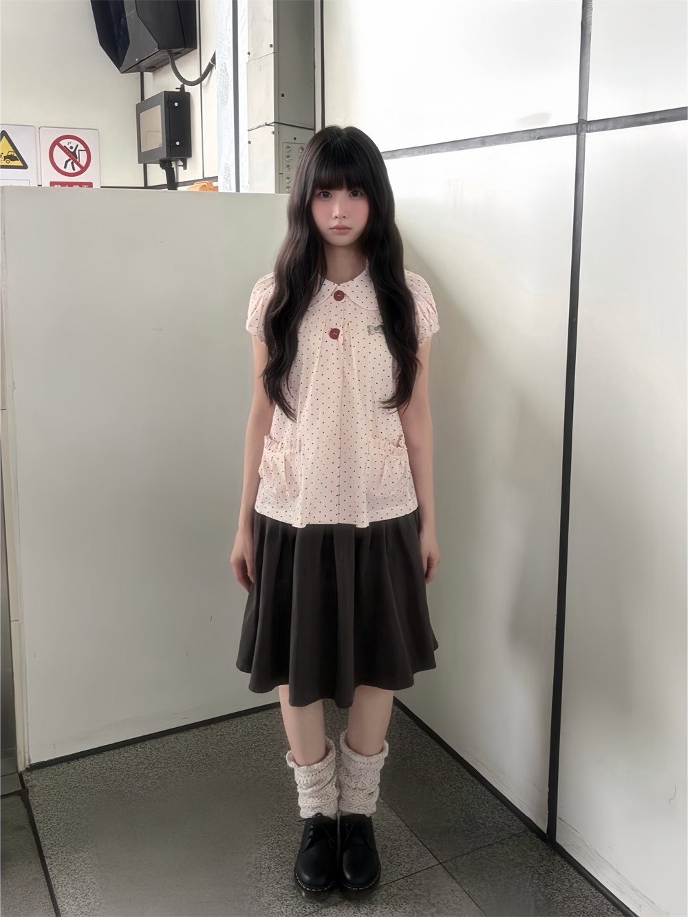 Summer Clothing Vintage - 夏ヴィンテージ水玉模様半袖シャツとハーフスカートのツーピースセット女性のファッショナブルな日本のカレッジスタイルの服