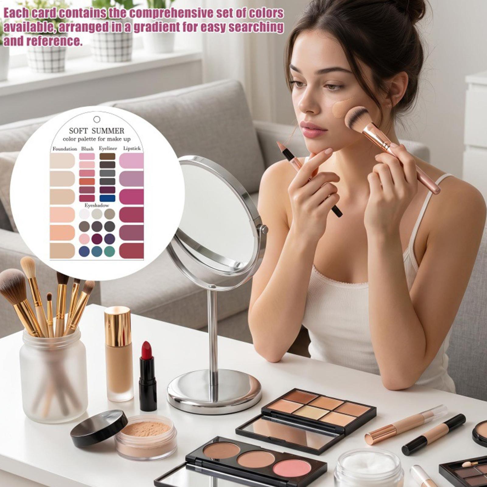 Summer Clothing Palette - 2枚入りアクリル製季節別カラーパレット、ソフトな夏のカラーパレットカード、色見本カード、衣料品・メイクアップ・口紅のマッチングガイド