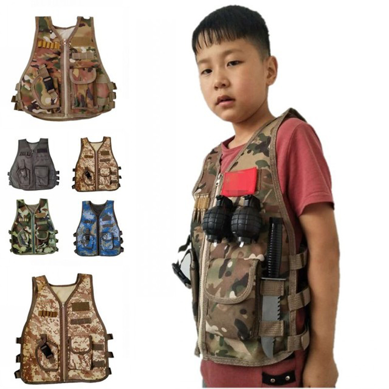 Summer Games Clothing - 子供軍戦術軍事狙撃ベスト狩猟 CP 迷彩制服ジャングル戦闘服 CS ゲームエアガンベスト子供のための