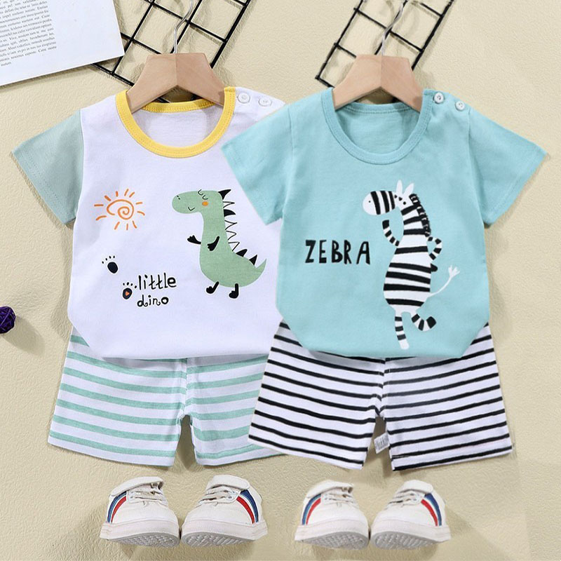 綿 Tシャツ + ショーツ 2 ピーストラックスーツセット子 - Summer Clothing Toddler のレビューと価格
