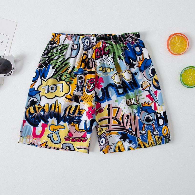 夏用子供用カラープリント薄手ビーチショーツ、男の子と女の子向 - Summer Clothing Toddler のレビューと価格