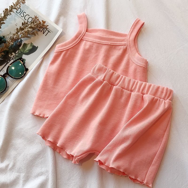 子供服セット ニットノースリーブタンクトップ+ショートパンツ - Summer Clothing Boutiques のレビューと価格
