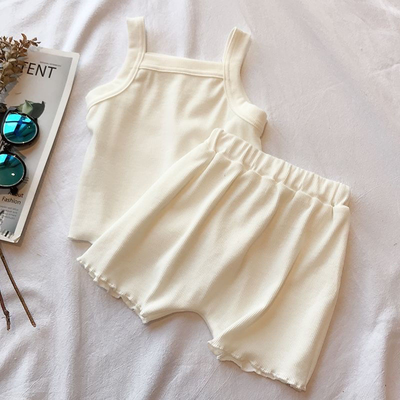 子供服セット ニットノースリーブタンクトップ+ショートパンツ - Summer Clothing Boutiques のレビューと価格