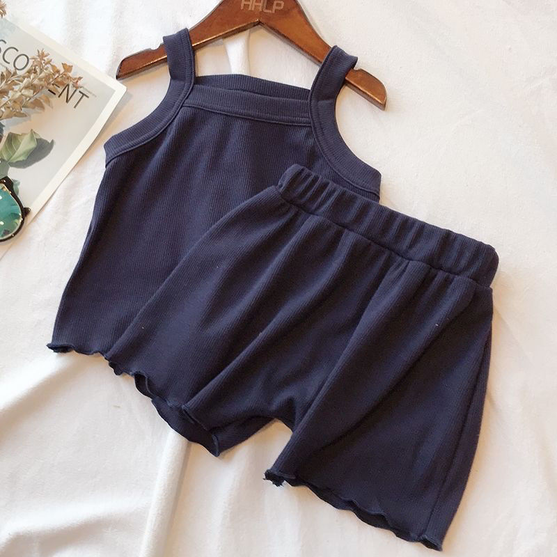 子供服セット ニットノースリーブタンクトップ+ショートパンツ - Summer Clothing Boutiques のレビューと価格