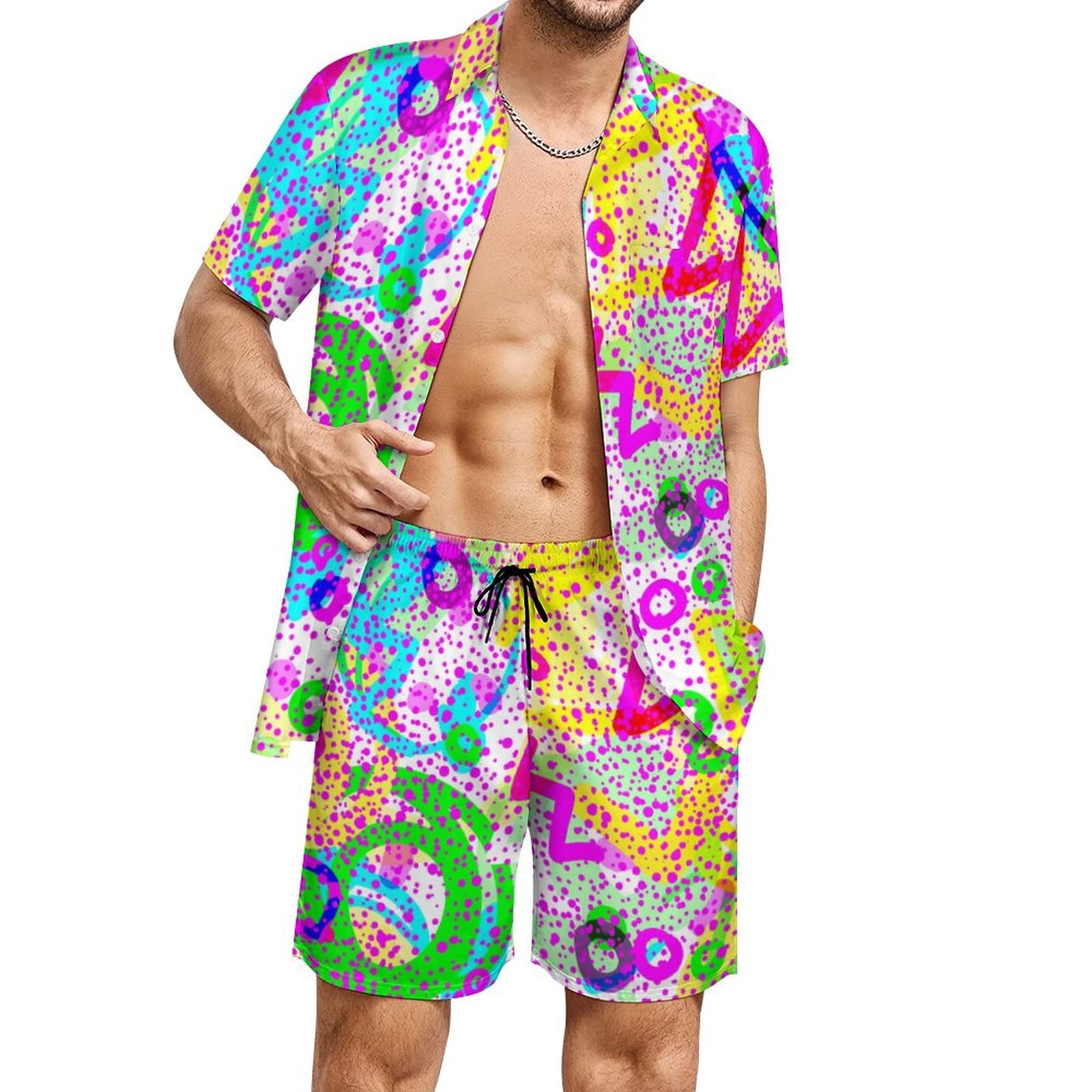 夏用不規則幾何学模様3Dプリントメンズシャツセットファッショ - Summer Clothing Trends のレビューと価格