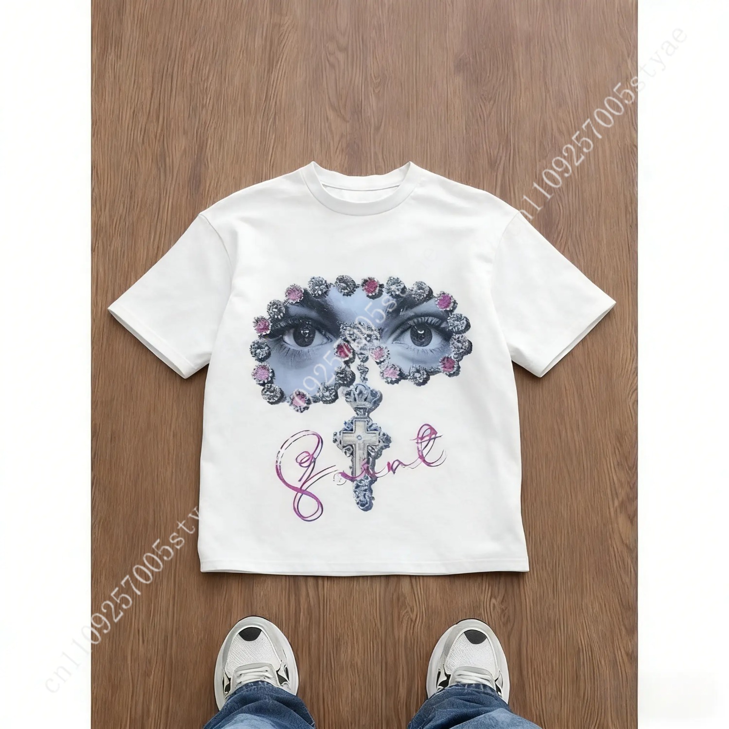 メンズ ルーズフィット グラフィックプリント Tシャツ、Y2 - Summer Quilt のレビューと価格