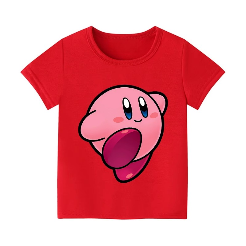 2026年カービィ夏用半袖キッズキュートTシャツ カラフルト - Summer Games Clothing のレビューと価格