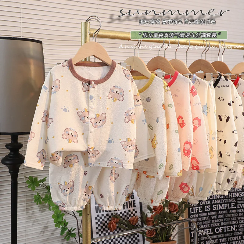 春夏男の子女の子空調服子供かわいい漫画新しいパジャマ 2 個 - Summer Clothing Toddler のレビューと価格