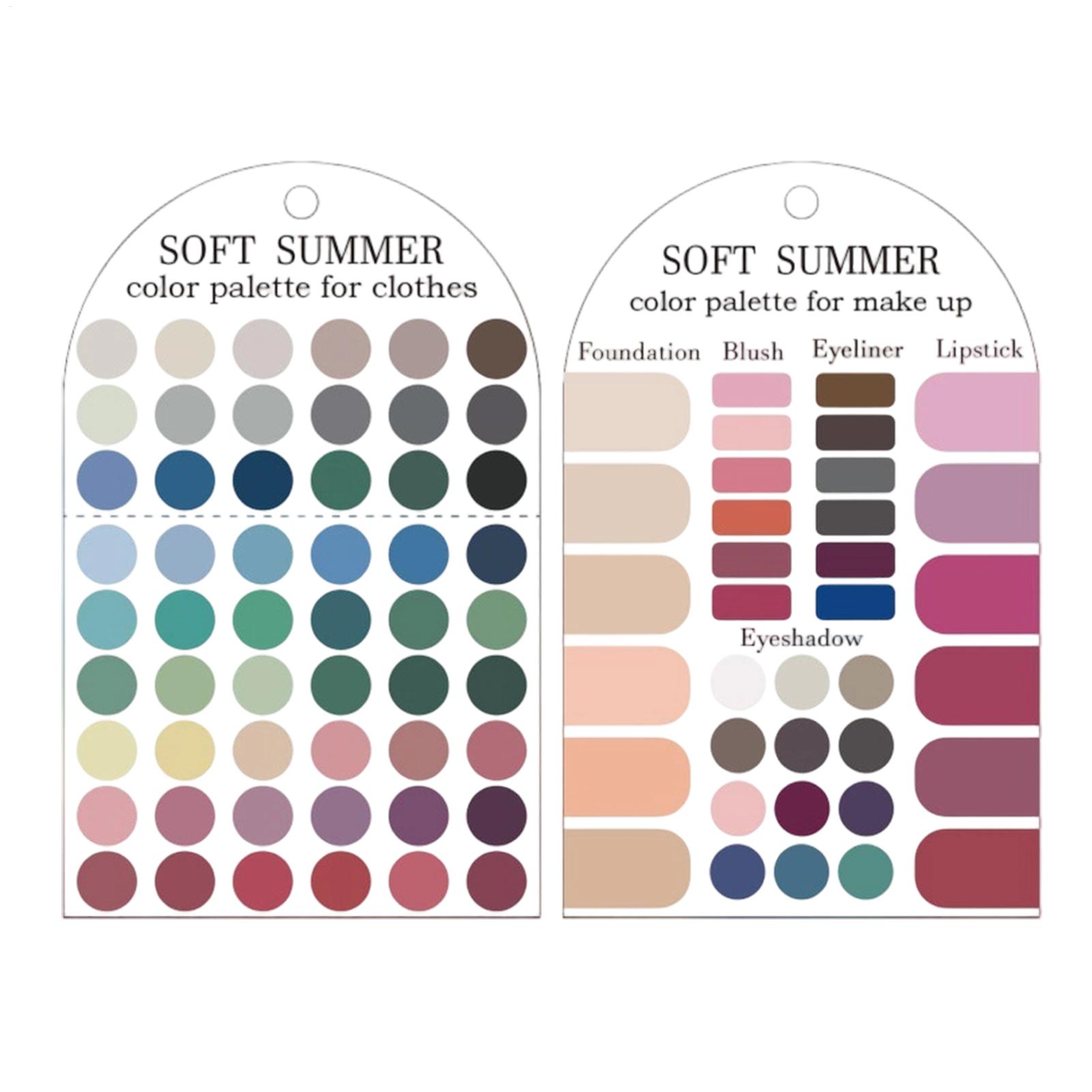ソフトな夏のカラーパレットカード 2枚セット アクリル製 シ - Summer Clothing Palette のレビューと価格