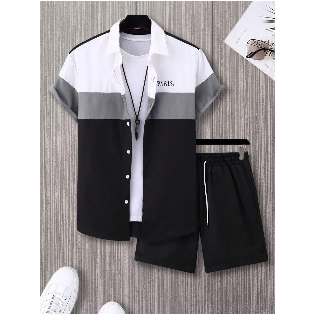 メンズファッションスーツ 青と白のパッチワークカラー シング - Summer Clothing Trends のレビューと価格